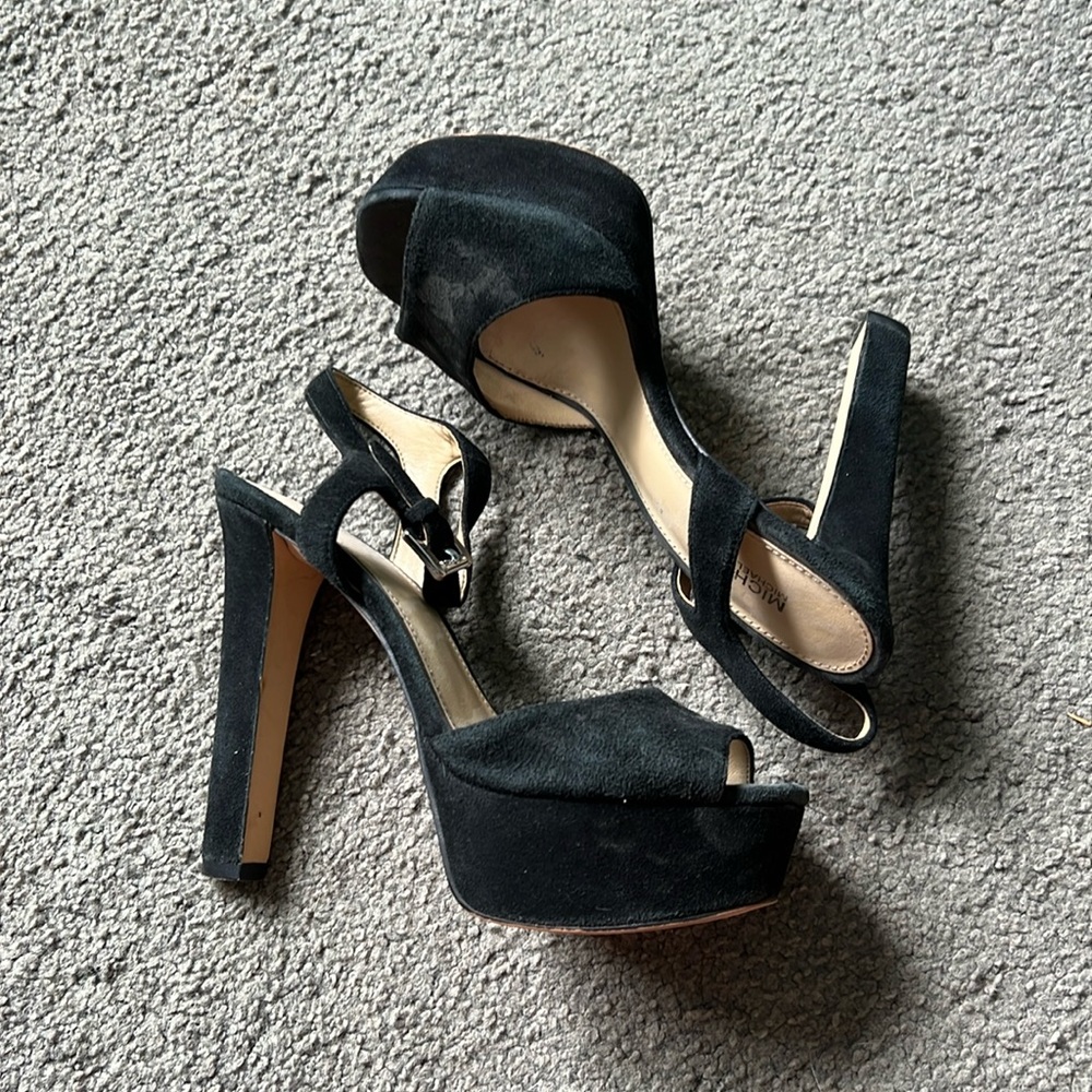 Black suede Michael Kors heels size 6